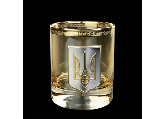 Набір для віскі Тризуб Люкс Boss Crystal (срібло, золото, кришталь) Фото 2
